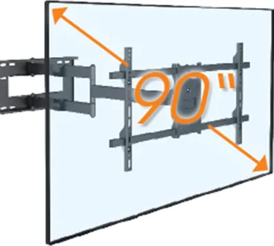 Produktbild von myWall H 27-1 X, 106,7 cm (42"), 2,29 m (90"), 100 x 100 mm, 800 x 400 mm, 10 - 5°, Schwarz