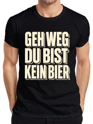 Productafbeelding van Ga weg, je bent geen bier! Grappig shirt voor een feestje, cadeau voor mannen, alcoholthema, zwart, maat L