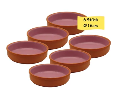 Produktbild von Mediterranes Tapasschalen-Set 6 Stück Ø16 cm – Rosa – Ofenfest & Spülmaschinengeeignet