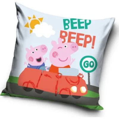 Obrázek produktu pro Povlak na polštářek Prasátko Pepina a Tomík v Autě