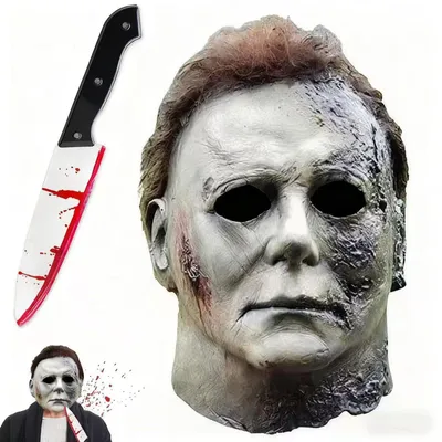 Michael Myers Maske, Horror-Cosplay, Erwachsene, Latex, 54-64 cm