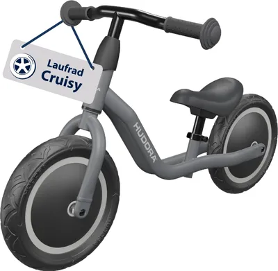 Immagine prodotto di HUDORA balance bike Cruisy da 15 mesi - ombra - Balance bike leggera con sella regolabile in altezza - Balance bike per bambini da 78-100cm