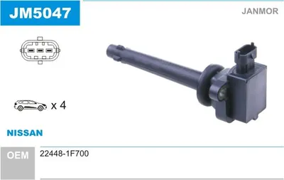 Produktbild von JANMOR JM5047 Zündspule für NISSAN MICRA II (K11)