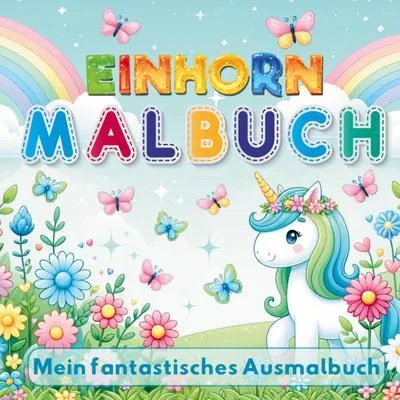 Produktbild von Mein Fantastisches Einhorn Malbuch - 50 kreative Ausmalvorlagen für Mädchen ab 4 Jahren!