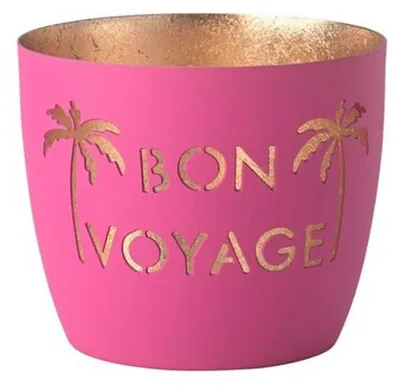 Immagine prodotto di Gift Company Windlicht Madras Bon voyage M, Teelichthalter, Kerzenhalter, Eisen, neon purple / Gold, H 8.5 cm, 1156604082