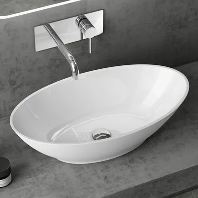 Image de doporro Lavabo vasque à poser blanc 62cm lave main Colossum807 62,5x34,5x17,5cm