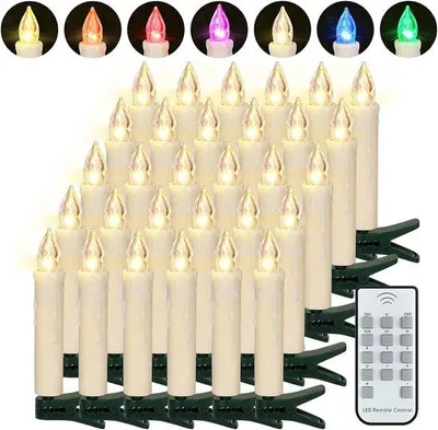 Productafbeelding van LED kerstboomkaarsen - draadloos - met afstandsbediening - sfeervolle verlichting voor binnen en buiten