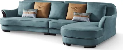 Obrázek produktu pro Ecksofa L-Form Sofa Couch Design Couchen Polster Eck Garnitur Blau Leder