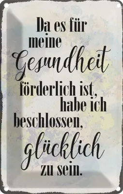 Produktbild von vianmo Blechschild 18x12 cm Gesundheit glücklich sein Spruch Zitat