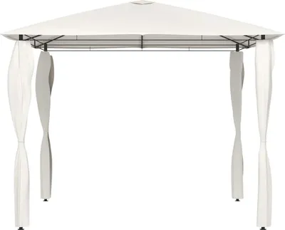 Produktbild von vidaXL Pavillon mit Pfostenabdeckungen 3x3x2,6 m Creme 160 g/m²