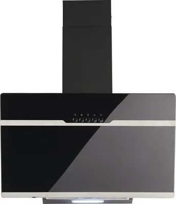 Produktbild von PKM S23-60 ABPX Kopffreihaube, 60 cm breit, 258 m³/h, Abluft und Umluft, 3 Leistungsstufen, Randabsaugungstechnik, schwarz mit Edelstahlapplikation