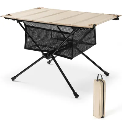 Image de Table de camping pliante avec des filets et une sacoche de transport