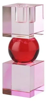 Produktbild von Gift Company Teelichthalter Sari Kugel und Cubes Hellrosa Rot