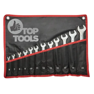 Zdjęcie produktu dla Top Tools Klucze płasko-oczkowe 6-22 mm, zestaw 12 szt.