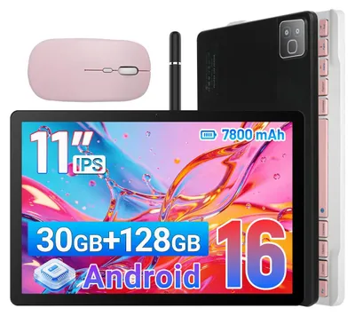 Obrázek produktu pro 11palcový tablet s Androidem 16, s klávesnicí, myší a stylusem, 30 GB RAM + 128 GB, Widevine L1, 7800 mAh, rozpoznávání obličeje