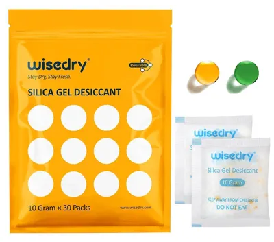 Immagine prodotto di Sacchetti di gel di silice con perle arancioni, 10g x 30 pezzi. Indicatore di umidità, essiccante