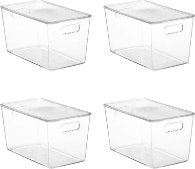 Produktbild von Aufbewahrungsboxen transparent stapelbar mit Deckeln - 6 Stück