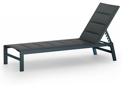 Produktbild von Blumfeldt Renazzo Sonnenliege - Verstellbarer Liegestuhl, Wetterfest & Ultraleicht, 5-Positionen Rückenlehne, Aluminiumrahmen, 120kg Kapazität, ComfortMesh, 195x60cm, Garten & Balkon, Anthrazit