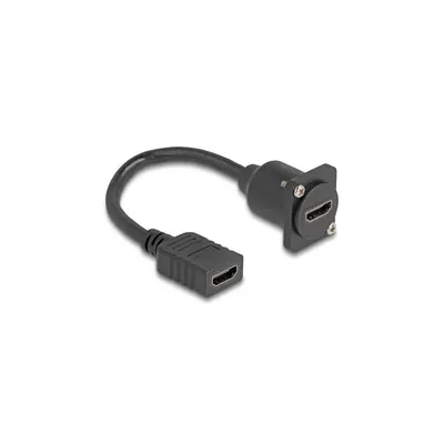 Produktbild von DeLOCK D-Typ HDMI Kabel Buchse zu Buchse schwarz 20 cm, 0,2 m, HDMI Typ A (Standard), HDMI Typ A (Standard), Schwarz