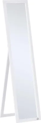 Obrázek produktu pro Celoplošné zrcadlo - Stojací nebo nástěnné zrcadlo - Moderní design - MDF rám a sklo - 37x37x154 cm - Bílá