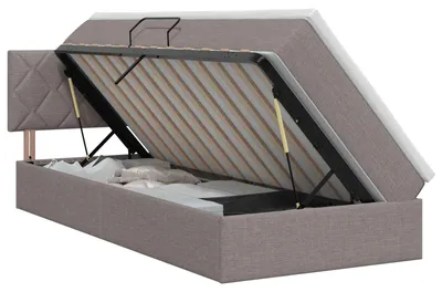 Produktbild von Aufbewahrungsbett mit Matratze Taupe 100 x 200 cm Samt