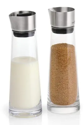 Produktbild von blomus MACCHIATO Zucker & Sahne Set Glas 180ml Edelstahldeckel Tee & Kaffee