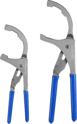 Image de Kit de démontage de filtre à moteur, pince de démontage de filtre à moteur réglable de 9 et 12 pouces, pour filtres à moteur, voitures et camions, kit en deux pièces.