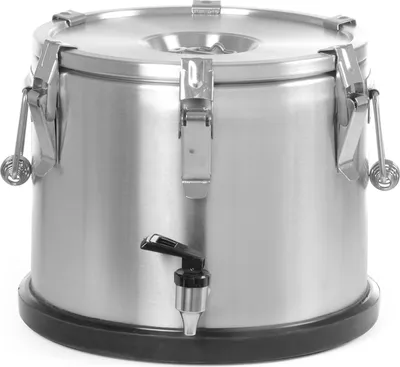 Image de Thermos en acier avec robinet pour le transport des aliments 15L - Hendi 710135
