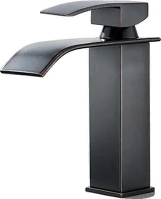 Produktbild von Waschbeckenarmatur, Wasserfallauslauf, Einhebelsteuerung, Kurz Matt Schwarz