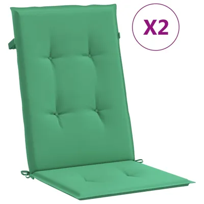 Produktbild von vidaXL Gartenstuhlauflagen für Hochlehner 2 Stk. Grün 120x50x3cm Stoff