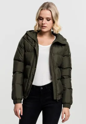 Obrázok produktu pre Urban Classics Dámska páperová bunda s kapucňou Darkolive-S