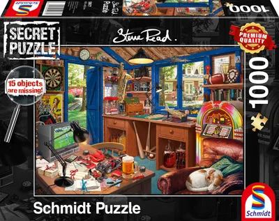Immagine prodotto di Schmidt Spiele Secret Puzzle Vaters Werkstatt, Steve Read, Erwachsenenpuzzle, 1000 Teile, 59977