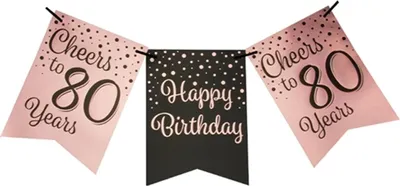 Produktbild von Paperdreams Fahnengirlande rosa schwarz – 80