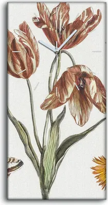 Produktbild von Leinwand Wanduhr Wandkunst Uhr Geräuschlos 30x60 Gemälde Blumen Pflanzen Kunst - weiße Hände