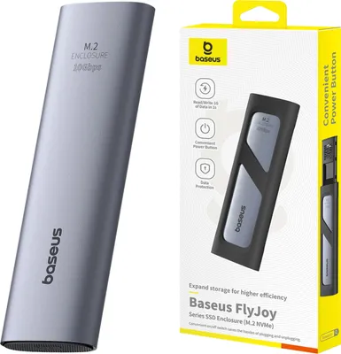 Produktbild von Baseus FlyJoy, externý kryt M.2 NVMe, USB 3.2 Gen2, sivý