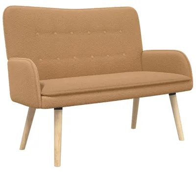 Imagen del producto de vidaXL Sofá de 2 plazas, color beige, 115 x 61 x 87 cm, tejido bouclé
