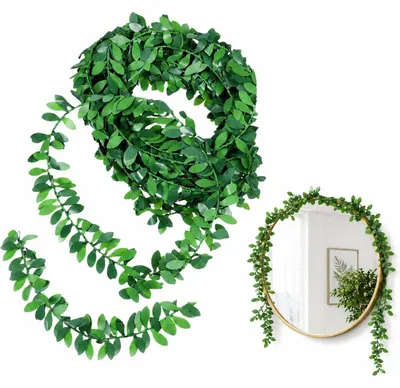 Produktbild von Künstliche Efeu Girlande 7,5m mit Drahtkern 2cm Blätter PVC biegsam