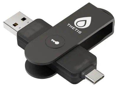 FIDO2-Sicherheitsschlüssel, NFC, USB-A & USB-C, schwarz, 1 Stück