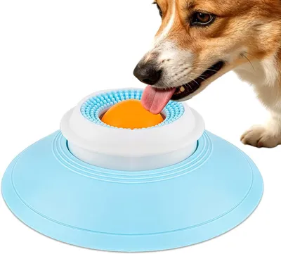 Imagen del producto de Comedero con ventosa y bola giratoria, 14,5 x 5,5 cm, antideslizante, para perros y gatos
