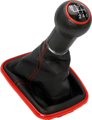 Produktbild von Schaltknauf und Schaltsack mit Rahmen rot für VW Golf IV BJ 1997-2006 | 6 Gang