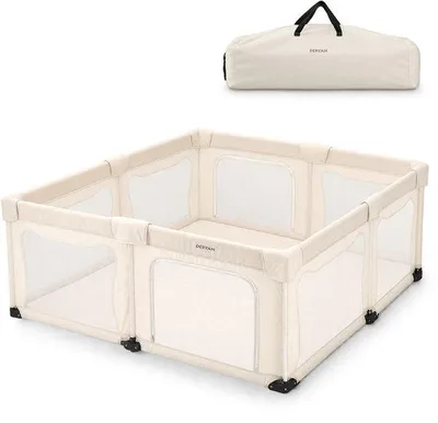 Imagen del producto de Deryan Parque infantil plegable XL - Cuna de viaje para bebé - Nougat