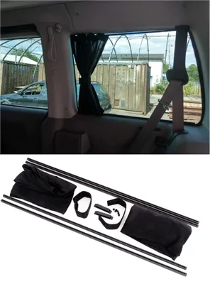 Für VW T4 IV T5 V T6 VI Sonnenschutzgardine Gardinen Sonnenschutz Schwarz in der Farbe Schwarz von Goingfast