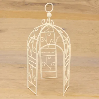 Produktbild von Minigarten Pavillon weiß Metall Höhe 20 cm Deko Gartenfigur