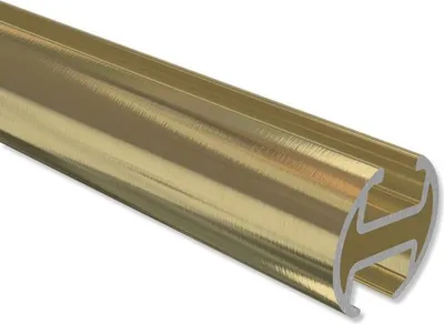 Produktbild von Interdeco Innenlaufprofil 20 mm Ø, Profilstange für Innenlauf Gardinenstangen, Messing-Optik, 200 cm