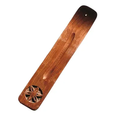 Obrázok produktu pre Räucherstäbchenhalter - eingravierte Blume aus Holz