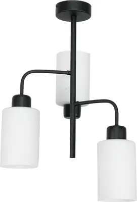Obrázok produktu pre Stropná Svetlová Lampá Čierna Klasická Sklenená Lampá Biela 15-440 Pablik