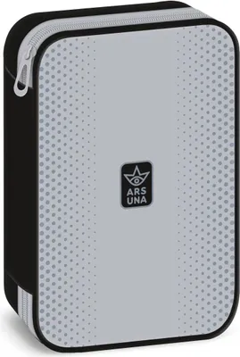 Produktbild von Ars Una Schule Federmäppchen Ash, grau-schwarz, uni