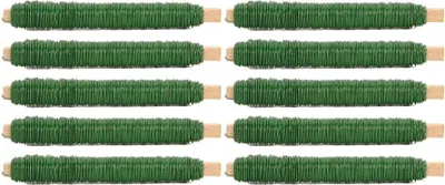 Produktbild von Novatool 10x Wickeldraht I grün I 0,65 mm I Draht I Basteldraht Floristendraht Blumendraht Bindedraht Biegedraht drehbinder rostfrei strohblumennadeln