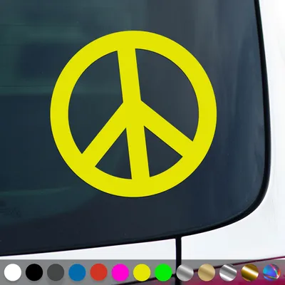 Produktbild von PantherPixel Peace Aufkleber Symbol Frieden Zeichen Love Sticker Auto Geschenkidee Farbe Neon-Gelb