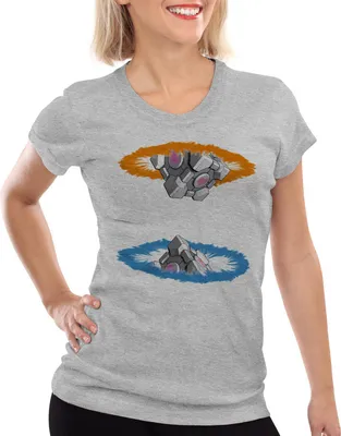 Produktbild von style3 Companion Cube T-Shirt Damen, Farbe:Grau meliert, Größe:XS